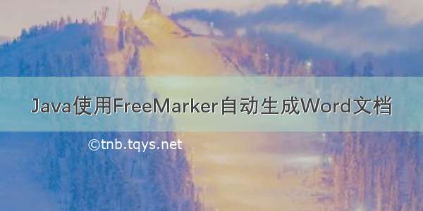 Java使用FreeMarker自动生成Word文档