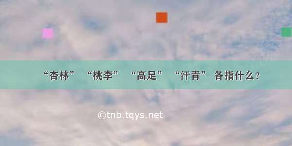 “杏林” “桃李” “高足” “汗青” 各指什么？