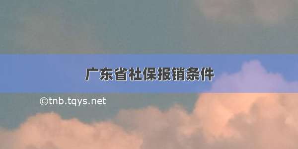 广东省社保报销条件