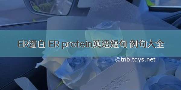 ER蛋白 ER protein英语短句 例句大全