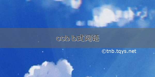 ccb b式词语