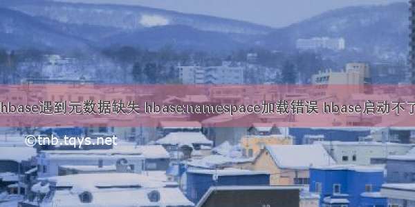 hbase遇到元数据缺失 hbase:namespace加载错误 hbase启动不了