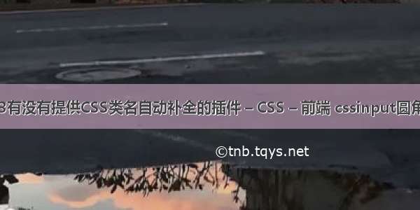 3有没有提供CSS类名自动补全的插件 – CSS – 前端 cssinput圆角