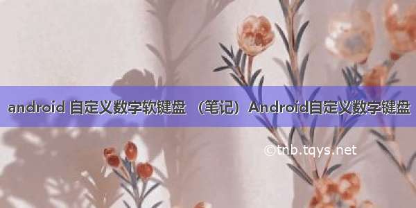 android 自定义数字软键盘 （笔记）Android自定义数字键盘