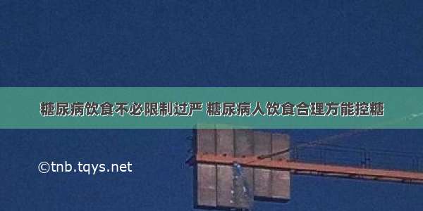 糖尿病饮食不必限制过严 糖尿病人饮食合理方能控糖