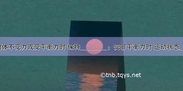 总结：物体不受力或受平衡力时 保持________；受非平衡力时 运动状态________．