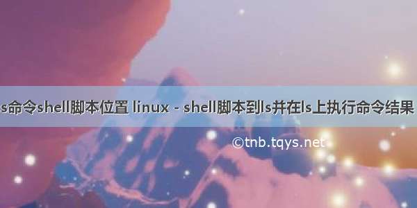 linux ls命令shell脚本位置 linux - shell脚本到ls并在ls上执行命令结果 - SO中