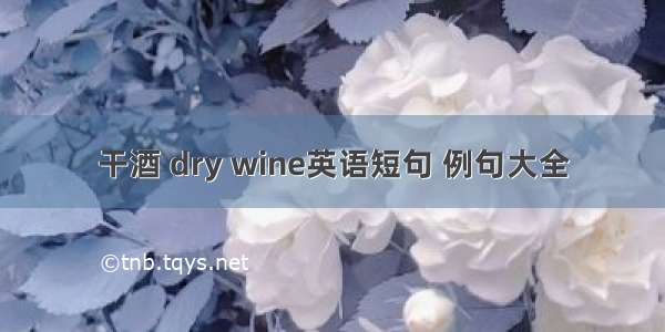 干酒 dry wine英语短句 例句大全