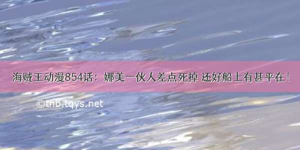 海贼王动漫854话：娜美一伙人差点死掉 还好船上有甚平在！