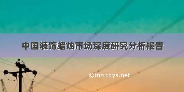 中国装饰蜡烛市场深度研究分析报告