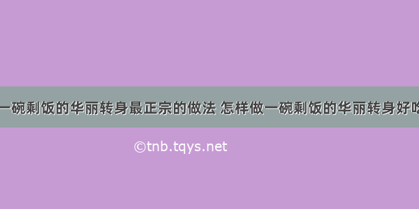 一碗剩饭的华丽转身最正宗的做法 怎样做一碗剩饭的华丽转身好吃