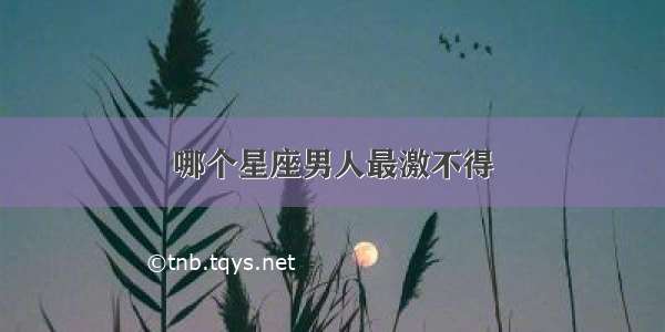 哪个星座男人最激不得