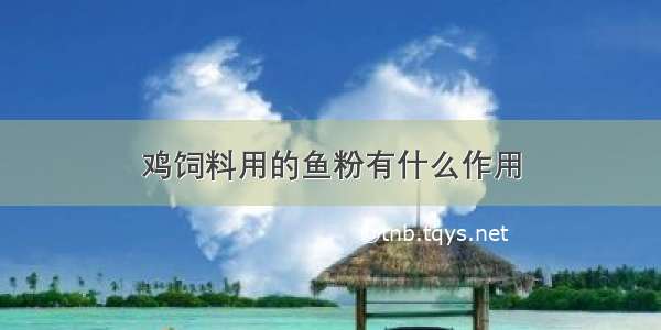 鸡饲料用的鱼粉有什么作用