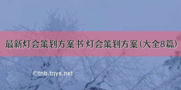 最新灯会策划方案书 灯会策划方案(大全8篇)