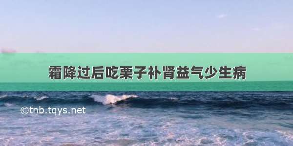 霜降过后吃栗子补肾益气少生病