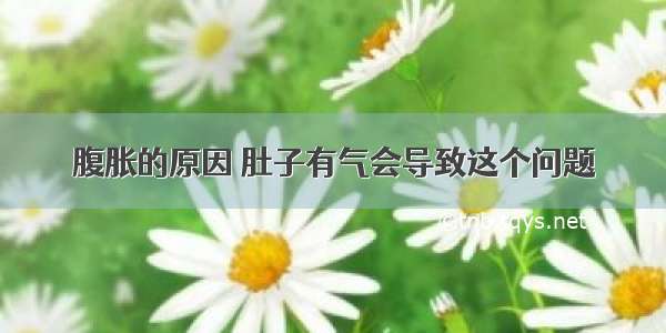 腹胀的原因 肚子有气会导致这个问题