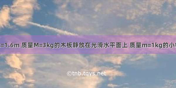 如图所示 长L=1.6m 质量M=3kg的木板静放在光滑水平面上 质量m=1kg的小物块放在木板