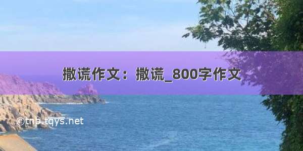 撒谎作文：撒谎_800字作文