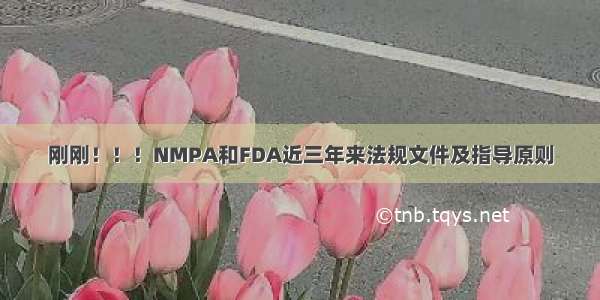 刚刚！！！NMPA和FDA近三年来法规文件及指导原则