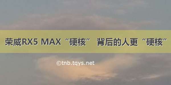 荣威RX5 MAX“硬核” 背后的人更“硬核”