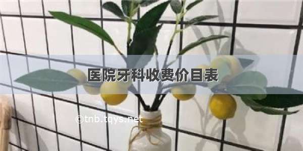 医院牙科收费价目表