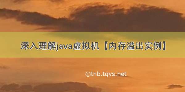 深入理解java虚拟机【内存溢出实例】