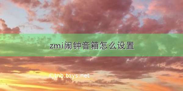 zmi闹钟音箱怎么设置