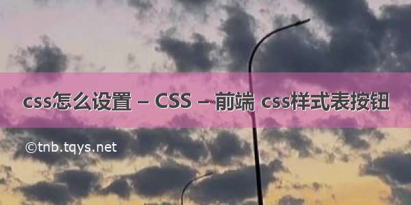 css怎么设置 – CSS – 前端 css样式表按钮