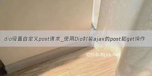 dio设置自定义post请求_使用Dio封装ajax的post和get操作