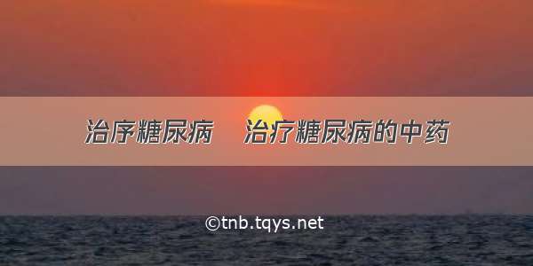 治序糖尿病	治疗糖尿病的中药