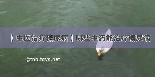 【中医治疗糖尿病】哪些中药能治疗糖尿病