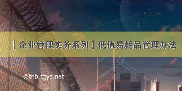 【企业管理实务系列】低值易耗品管理办法