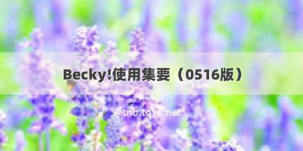 Becky!使用集要（0516版）