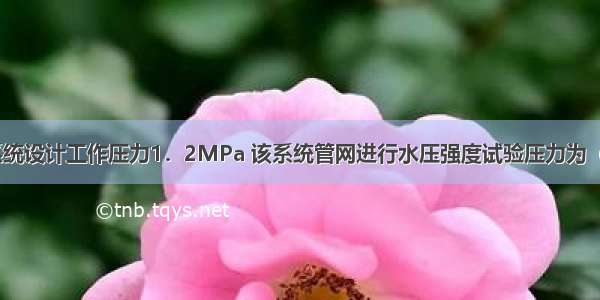 一消防给水系统设计工作压力1．2MPa 该系统管网进行水压强度试验压力为（　　）MPa。