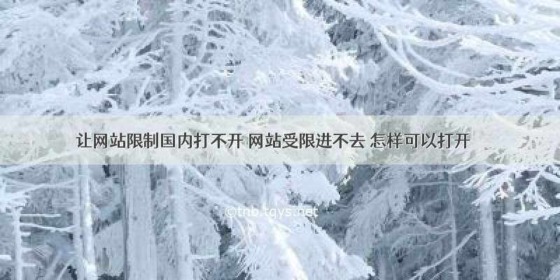 让网站限制国内打不开 网站受限进不去 怎样可以打开