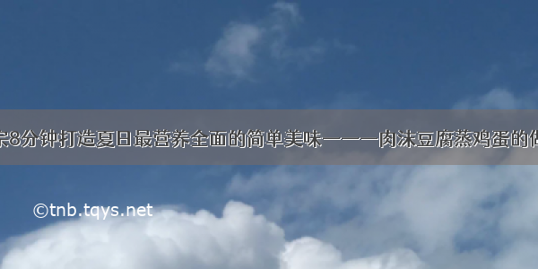 正宗8分钟打造夏日最营养全面的简单美味———肉沫豆腐蒸鸡蛋的做法