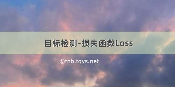 目标检测-损失函数Loss