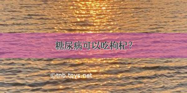 糖尿病可以吃枸杞？