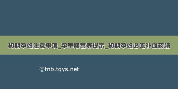 初期孕妇注意事项_孕早期营养提示_初期孕妇必吃补血药膳