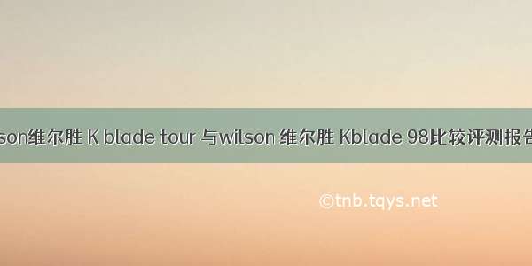 Wilson维尔胜 K blade tour 与wilson 维尔胜 Kblade 98比较评测报告...