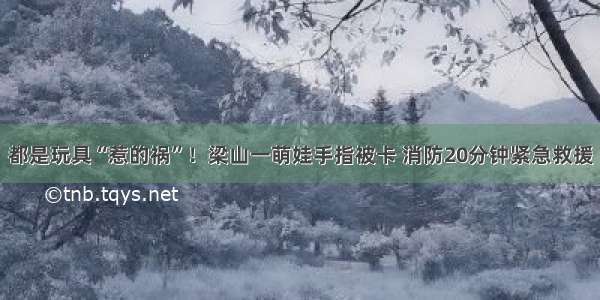 都是玩具“惹的祸”！梁山一萌娃手指被卡 消防20分钟紧急救援