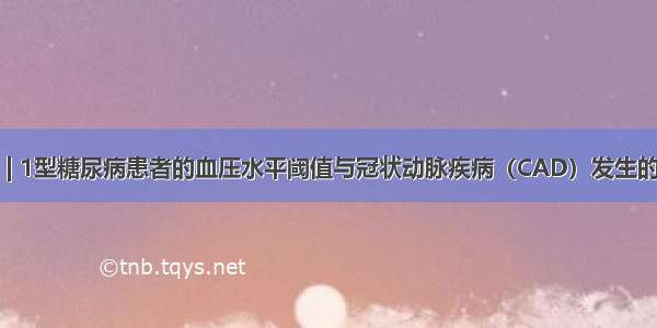 研究 | 1型糖尿病患者的血压水平阈值与冠状动脉疾病（CAD）发生的风险