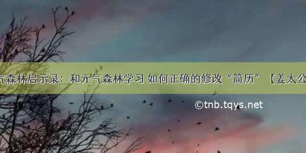 元气森林启示录：和元气森林学习 如何正确的修改“简历”【姜太公公】