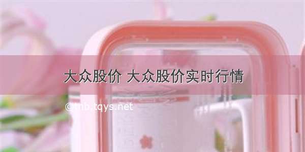 大众股价 大众股价实时行情