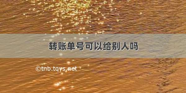 转账单号可以给别人吗