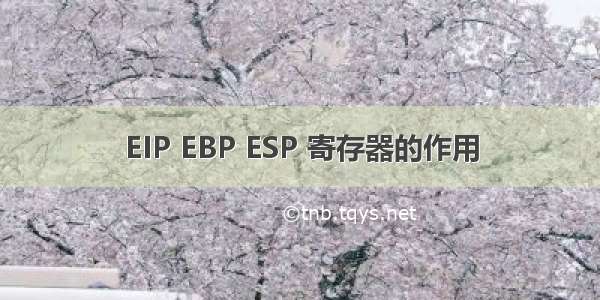 EIP EBP ESP 寄存器的作用