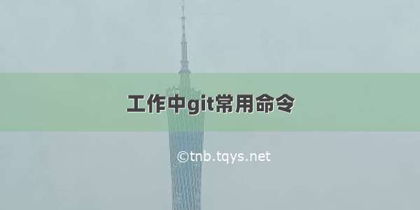 工作中git常用命令