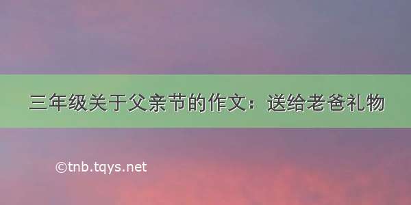 三年级关于父亲节的作文：送给老爸礼物