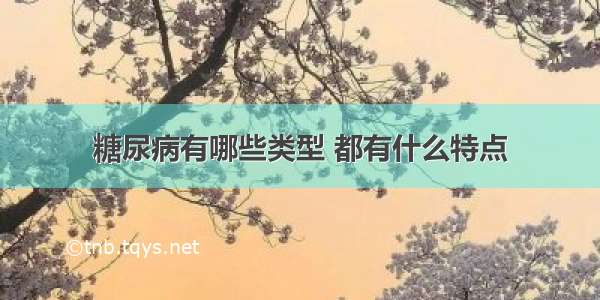 糖尿病有哪些类型 都有什么特点