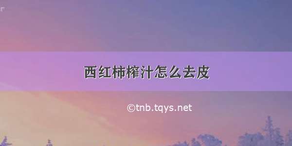 西红柿榨汁怎么去皮